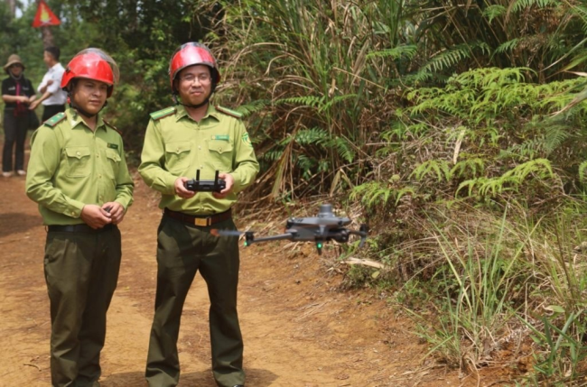 Ứng dụng flycam giữ rừng mùa khô ở Quảng Ngãi