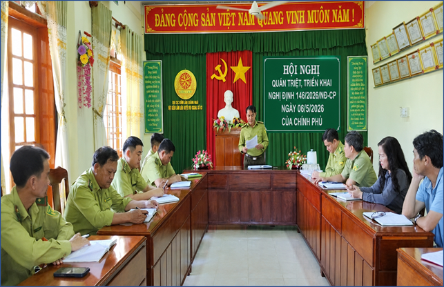 Đội Kiểm lâm cơ động và PCCR số 03 tổ chức quán triệt, triển khai Nghị định số 146/2026/NĐ-CP ngày 06/5/2026 của Chính phủ